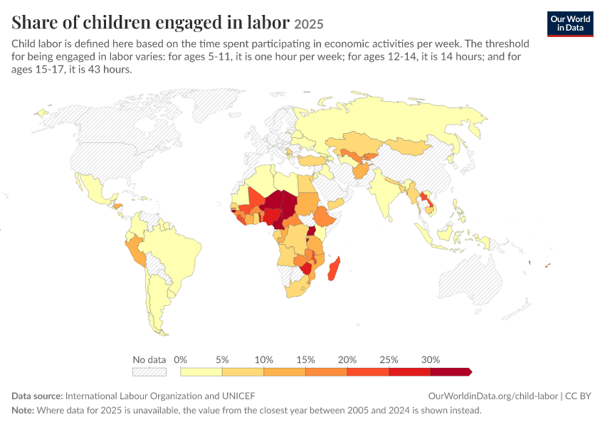 A thumbnail of the "Share of children engaged in labor" chart