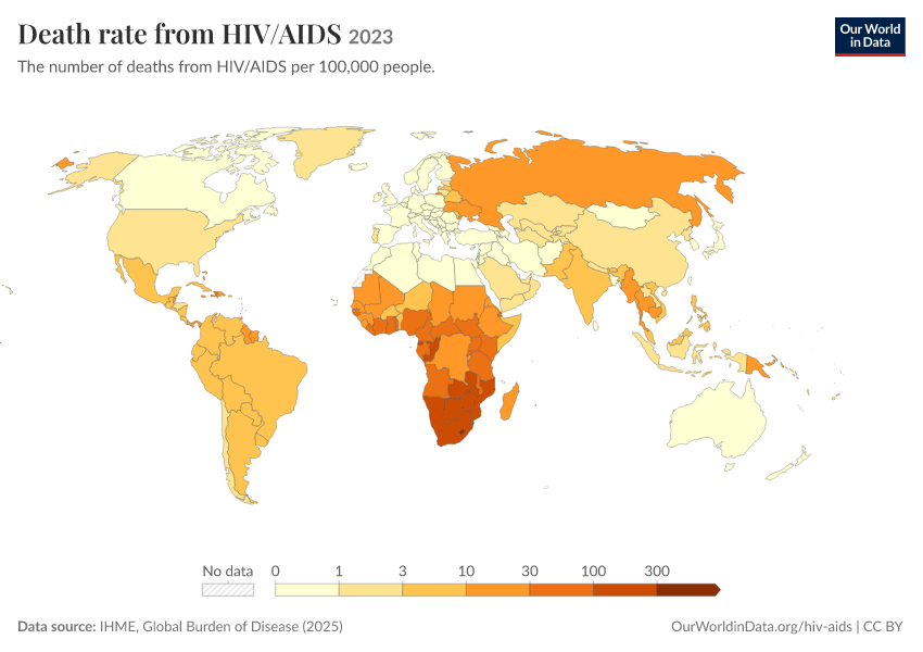 A thumbnail of the "Death rate from HIV/AIDS" chart