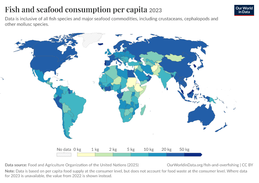 A thumbnail of the "Fish and seafood consumption per capita" chart