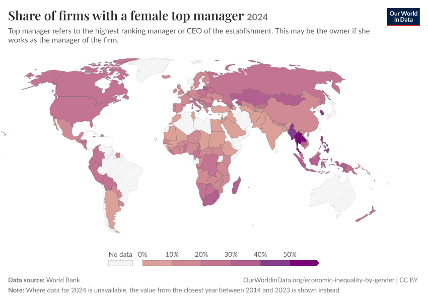A thumbnail of the "Share of firms with a female top manager" chart