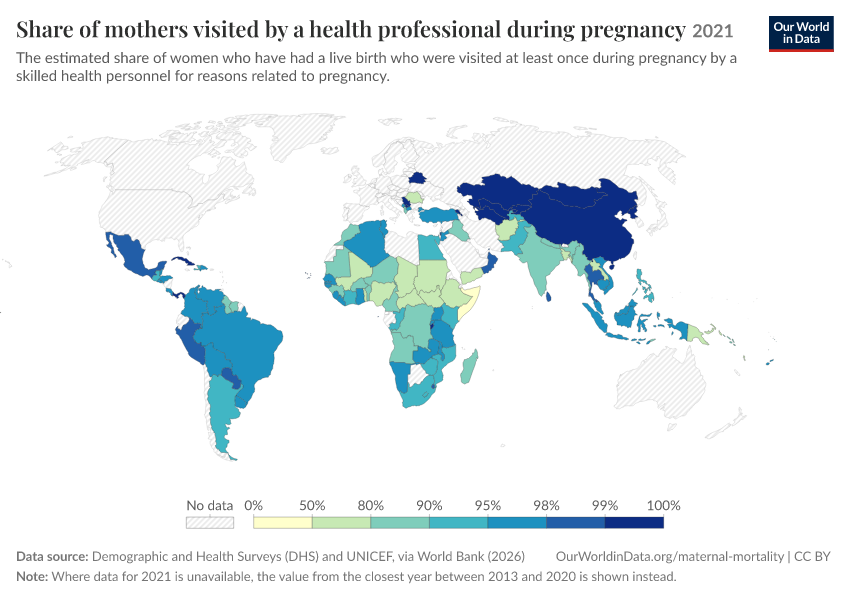 A thumbnail of the "Share of mothers visited by a health professional during pregnancy" chart