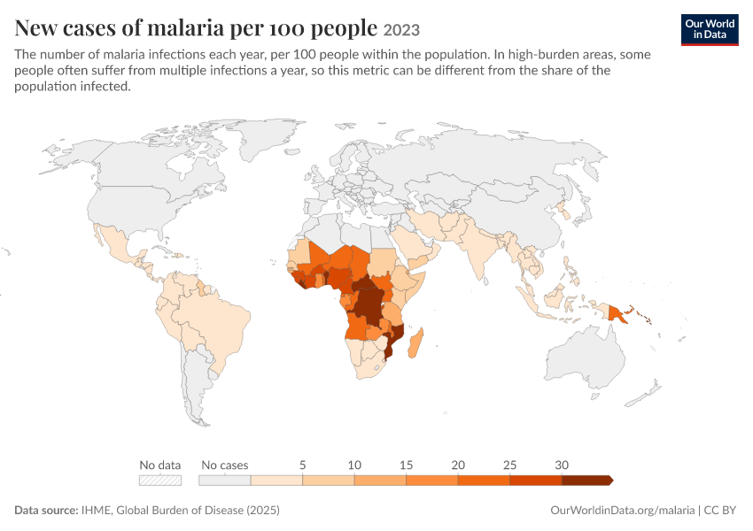A thumbnail of the "New cases of malaria per 100 people" chart