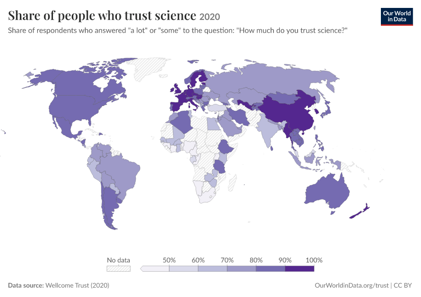 A thumbnail of the "Share of people who trust science" chart