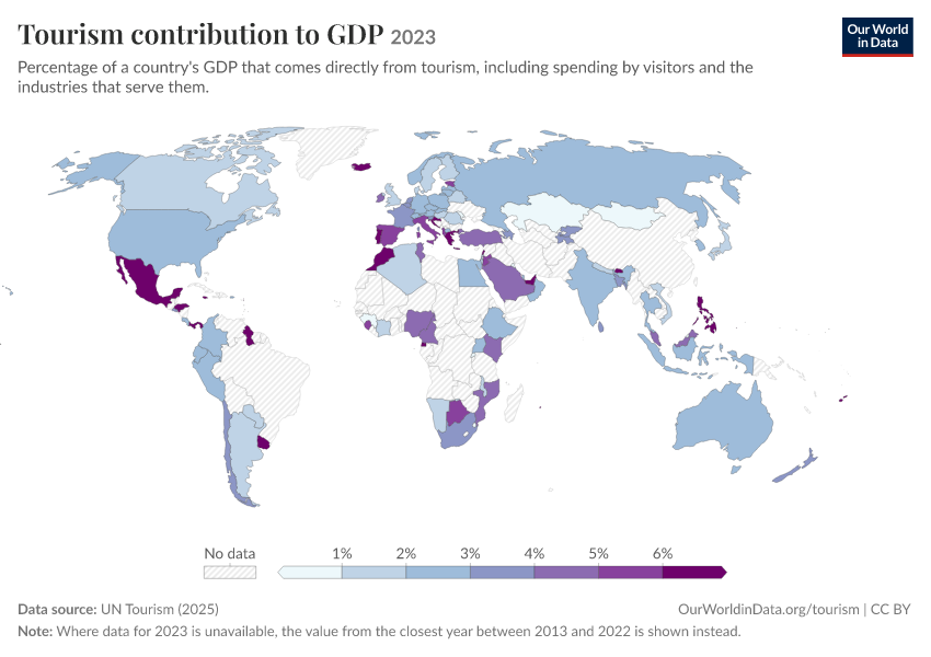 A thumbnail of the "Tourism contribution to GDP" chart